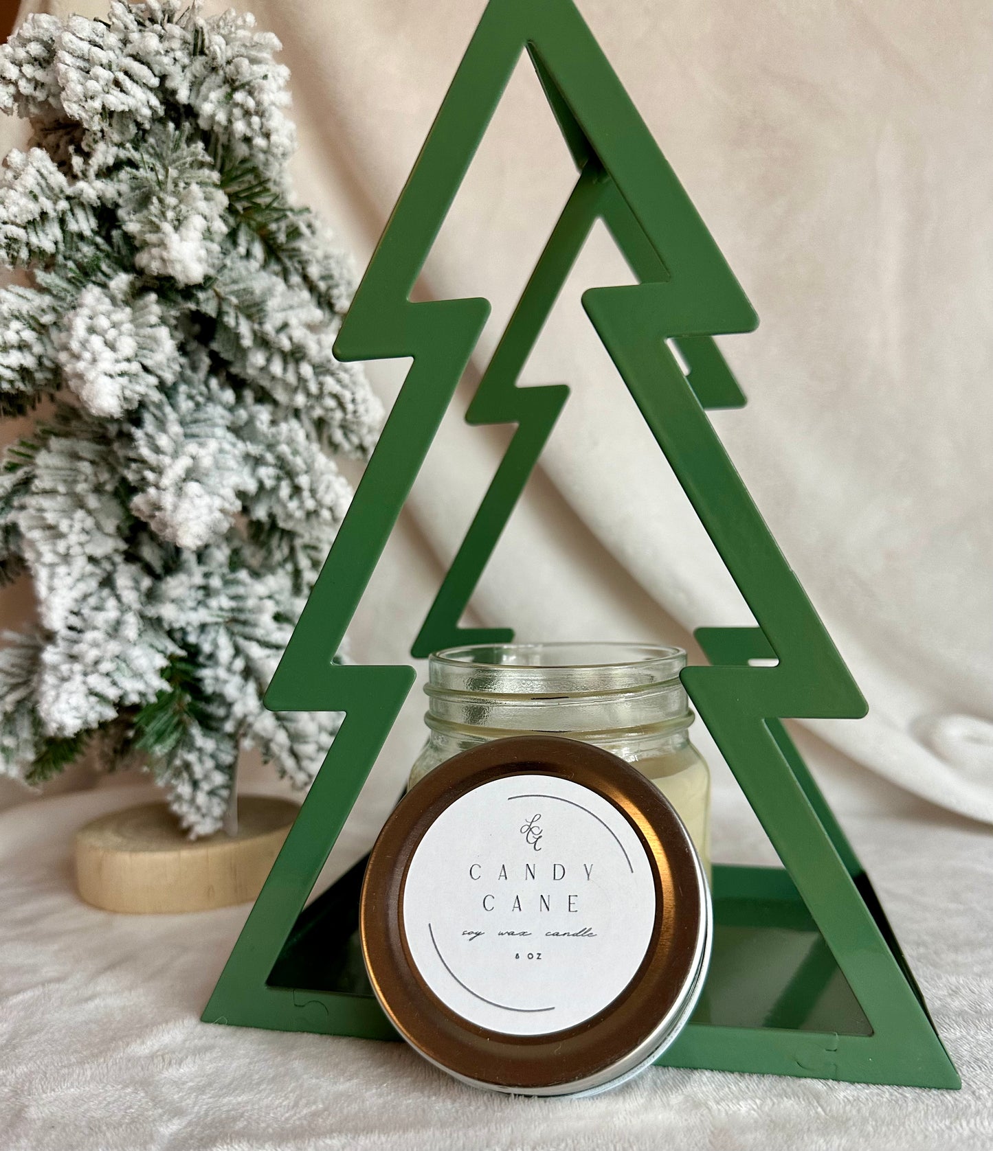 Candy Cane | Soy Wax Candle | Wooden Wick